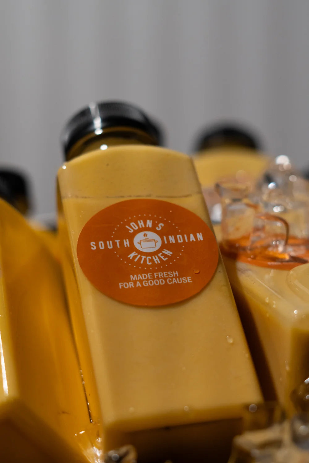 John's South Indian Kitchen chilled mango lassi single bottle