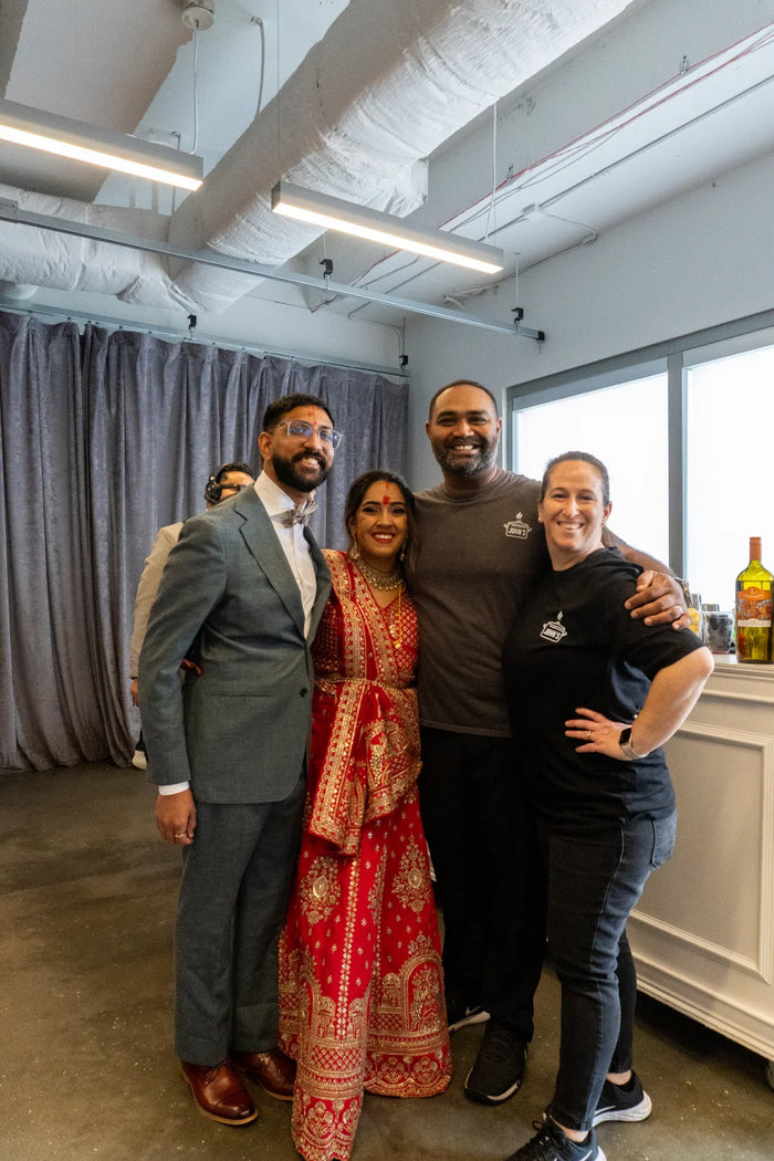 John's South Indian Kitchen wedding staff bride groom